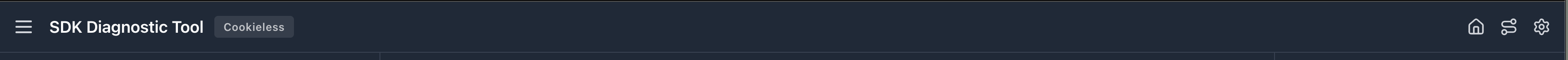 Header Bar showing tool name, Cookieless badge, and action icons